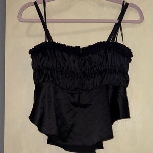 Forever 21 Black Satin Camisole Top